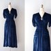 1930s dress / velvet 30s dress / Shoot the Moon