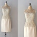 vintage 1950s dress / cream lace 50s dress / Sotto Voce
