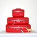 Vintage Red Luggage Trio