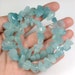 natural BLUE AQUAMARINE Nugget beads - large side drilled tumbled nuggets - full strand 323 carats Strand No.2