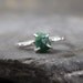 Uncut Rough Green Emerald Ring - Raw Gemstone Sterling Silver Ring - May Birthstone - Rustic Jewelry - Gemstone Engagement Ring