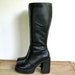 vintage 90s tall black vegan chunky GOTH platform boots