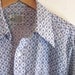 vintage men's blue and white shirt // hipster chess kings