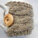 Knitted cup cozy. Cables. Cup warmer. Natural. Ready to ship.