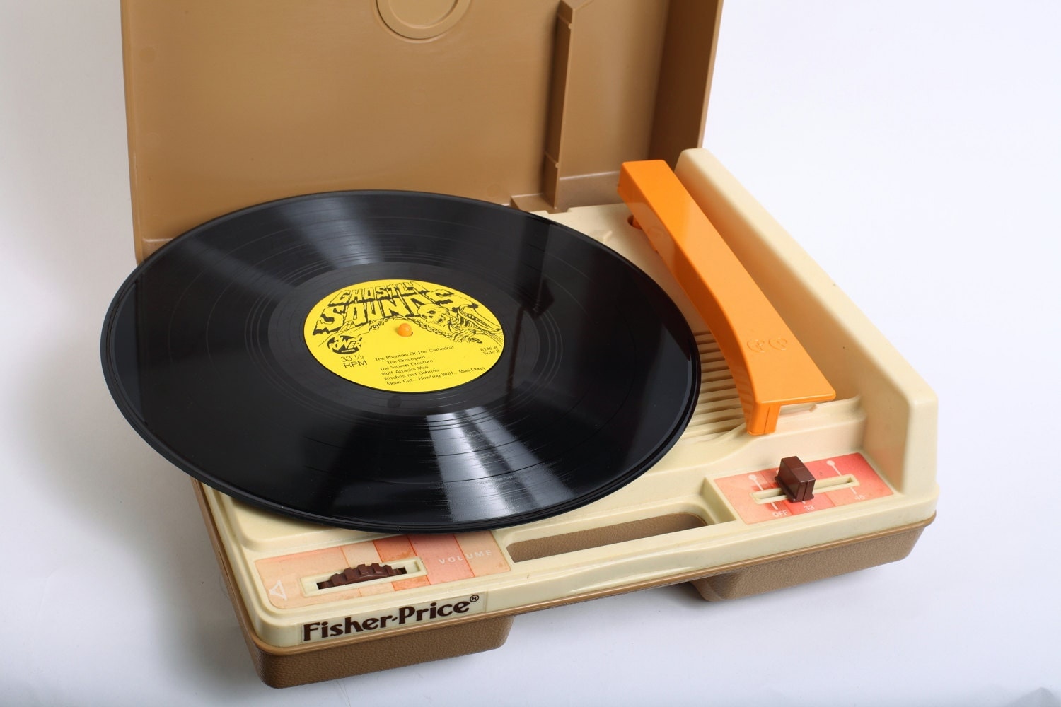 Vintage 1970s Fisher Price Record Player in Orange