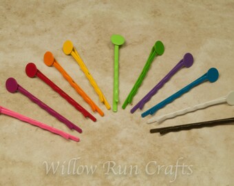 200 Pack Colored Bobby Pins with 8mm Glue Pad, Colored Hair Pins (07-34-702)
