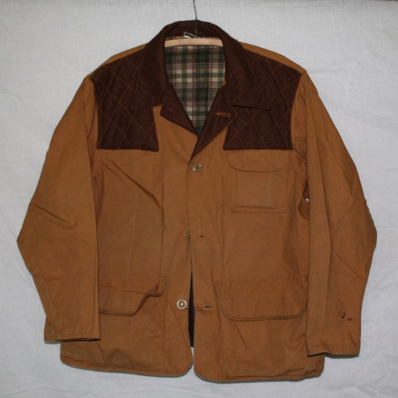 Vintage Hunting Jacket Red Head Canvas Hunting Coat with Game