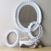 gloss white oval frame, vintage oval mirror, wall shelf, instant collection, french country picture frames