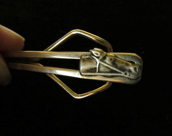 Horse Head Tie Bar by Swank, Gold Tone - Vintage Antique