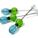 Counting Pins Marking Pins Aqua Lime Black Cross Stitch Needlepoint Hardanger