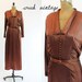 30's Dress S-M / 1930's Satin Dress / Copper Satin Bias Cut Gown