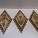 Vintage Diamond Wall Plaques 70s Gold and Beige Ornate Plastic Homco 1971 Early 1970s decor