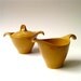 R e s e r v e d..............................Mid Century vintage Mustard Yellow Melmac Cream and Sugar Set
