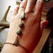 Bohemian Hand Bracelet. Earthy Boho Green Slave Bracelet.