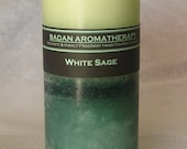White Sage Pillar Candle 3x6.5 White & Sage Green, Fresh and Herbal
