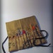 Utensil and Pencil Roll - The Sands of Time Cotton Toile