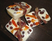 Organic soy Cranberry-Orange melting loaf- filled with orange peel, scented with cranberry and sweet orange scents