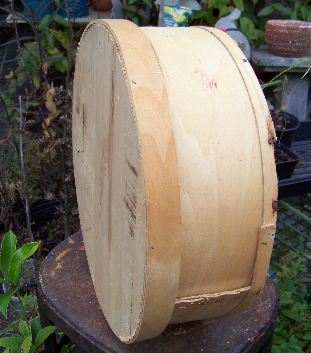 Vintage Round Wooden Cheese Box Great for Repurpose and