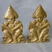 c1920s Antique Art Deco Jesters Reading Brass Bookends