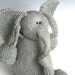 Silverbell Elephant - Organic Cotton Hand Knit Large Stuffed Pachyderm, 13.5" Tall
