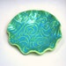 Ceramic texture bowl, scalloped edges, trinket bowl, candy dish, hostess gift, shower gift, wedding gift, 5.5 in, seafoam green