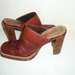 Vintage Candies Shoes 4" high heel Clogs Patchwork Western Boot style w/ Square Toe size 8 1/2