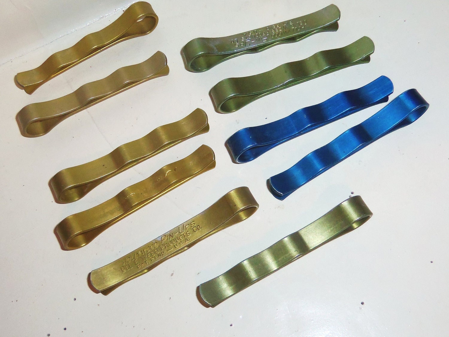 Vintage Clothespin lot Metal Aluminum COLORS Clothes by Avaricia