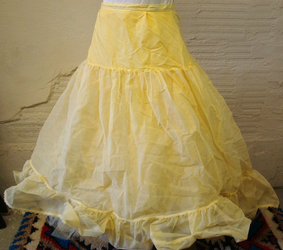 Yellow Petticoat Crinoline Vintage Adult by purevintageclothing