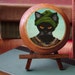 African Cat Art, Tribal Native Black Cat, Wooden Plaque, DISCONTINUED