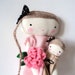 Bella, rag doll with dollie mothers day cloth doll made to order