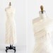 vintage 1940s dress / wedding dress / Cream One Shoulder Fully Pleated Gown