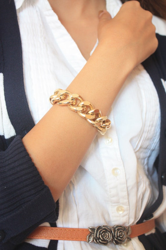 Oversize Chunky Gold Chain Bracelet