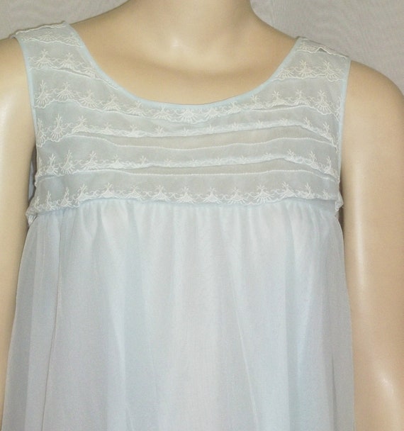 Vintage Shadowline Babydoll Nylon Chiffon Nightgown Nightie