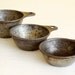 vintage measuring cups, set of 3, metal with fabulous patina and rust