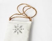 Hanging Sachet Ornaments, Snowflake Decoration, Winter Wedding Favors, Balsam Fir Christmas