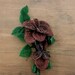 From the Beaded Garden - Vintage Flowers - Vintage Beaded Wrapped Wire Flowers - Home Decor - Supplies - Rose - Red - Green - Wine