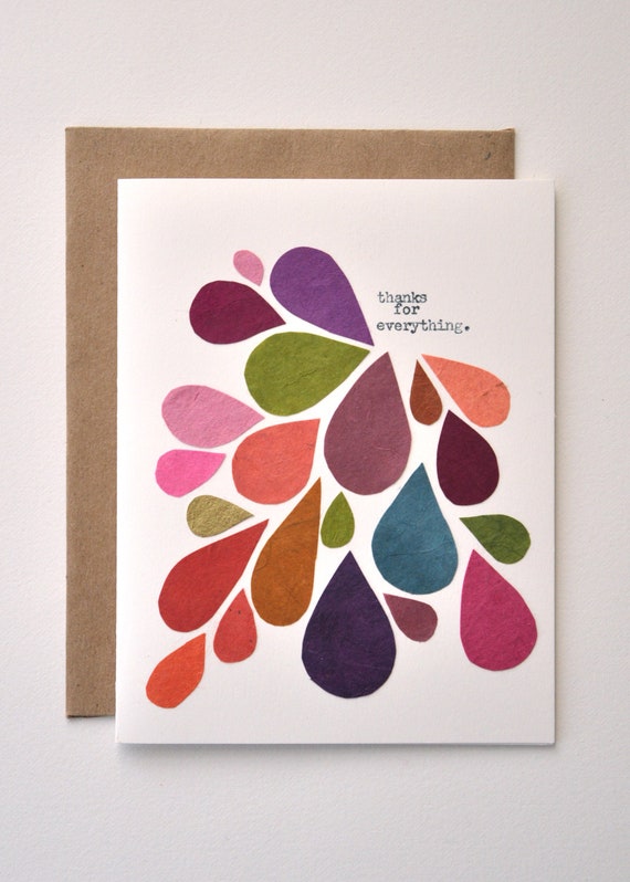 Thank You Card Handmade Greeting Card Abstract Mod Fall