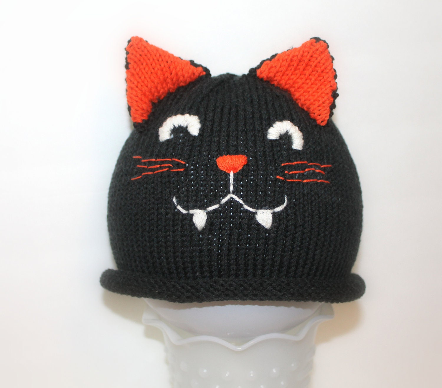 Pattern Halloween Cat Hat Knitting Pattern