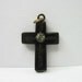 RESERVED FOR JES ...Small Antique Victorian Mourning Cross - Pendant - Charm - Black - Coal - Pyrite - Druzy - Goth - 1880s