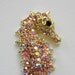 Sea Horse Hair Clip - Pink and Rose - Swarovski Crystal - Rhinestone Clip - Bridesmaid - Gift - Wedding