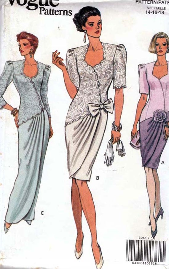 vogue dress patterns wrap Pattern Misses Sewing Formal Dress by Vogue sewvintageladies 8061