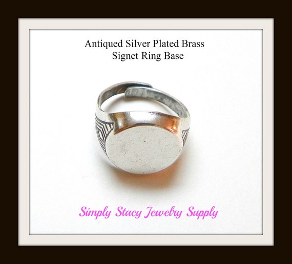 Silver Ring Blanks 2 pieces Adjustable