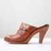 1970's leather heeled clogs - size 7