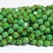 Czech Fire-Polished Glass Faceted Round - 6mm - Opaque Turquoise Green Picasso - 20 Beads
