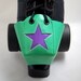Green Leather Toe Guards with Purple Stars