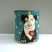 Dog Mug, Black And White Dog Loves Ball, Blue And Colorful, Coffee Cup