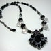 Art Deco Roaring Twenties Black and Crystal Dainty Necklace for the Great Gatsby Era, Formal Attire
