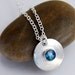 Sterling Silver and Blue Opal Round Pendant Necklace