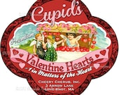 Valentine Candy Label Digital Download Printable Scrapbook Tag Cupid Collage Sheet