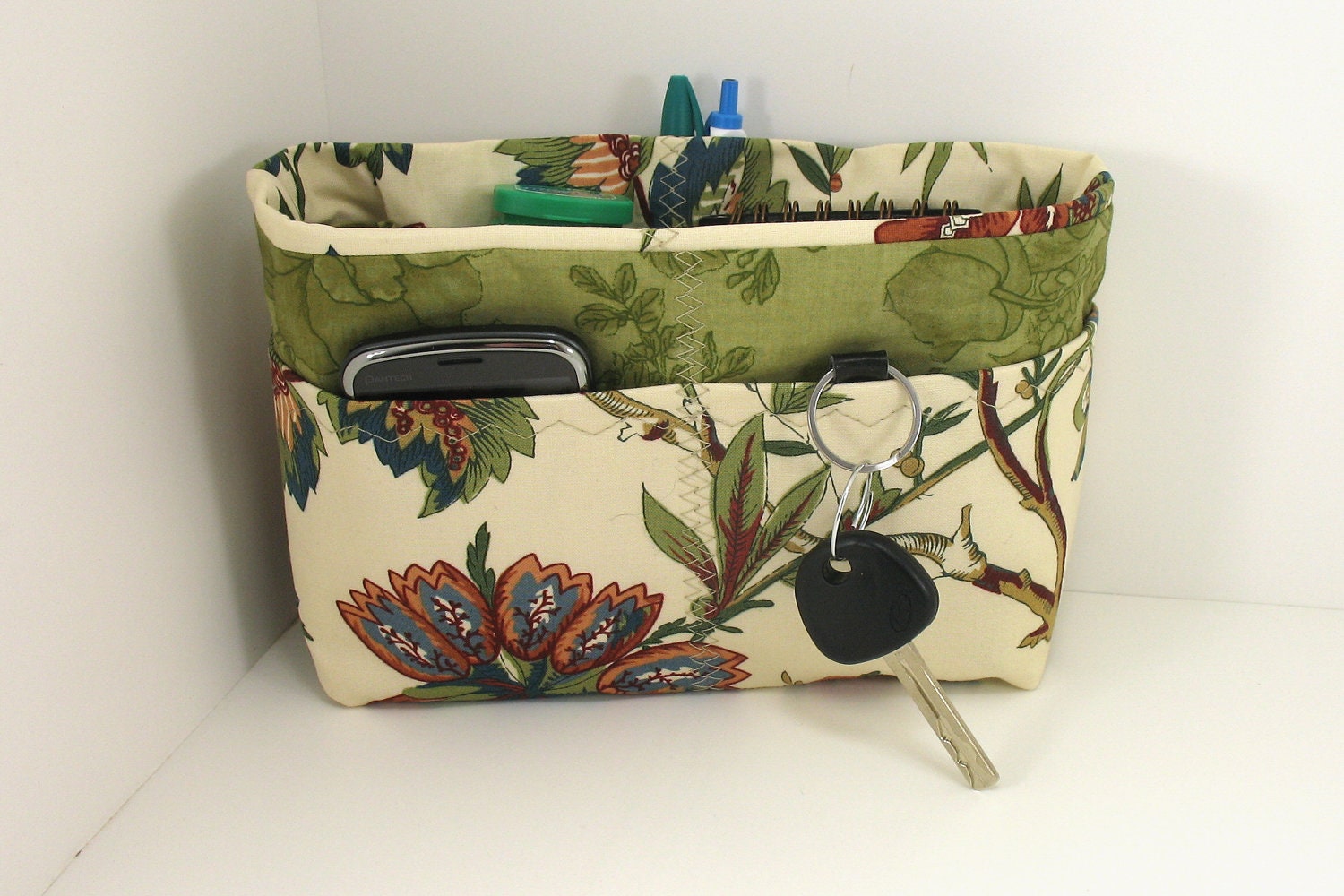 Purse Organizer Insert Tropical Flowers Small Pictured 5